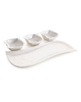 Komplet paterki z trzema miseczkami z wypukłym wzorem NINA Eurofirany | Time- 2