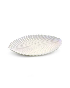 Patera dekoracyjna z wytłaczanym wzorem w perłowym odcieniu NELA