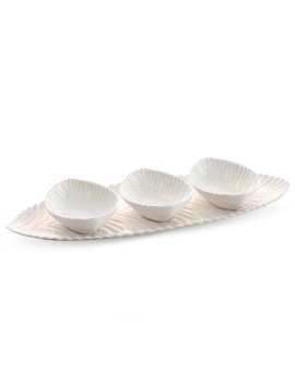 Patera Dekoracyjna Nela (05) 17 X 48 X 6.5 Cm Perłowy
