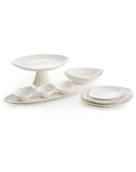 Patera dekoracyjna w kształcie łódeczki zdobiona perłowym odcieniem NELA Eurofirany | Time- 2