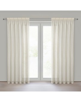 Zasłona naturalna z siateczki o ozdobnym splocie 140x270 cm taśma - BONITA