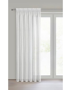 Zasłona biała z siateczki o ozdobnym splocie 140x270 cm taśma - BONITA Eurofirany | Time- 2