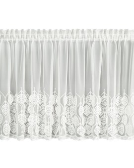 Zazdrostka kremowa z drobnej siateczki zdobiona ażurowym haftem 70x150 cm taśma - NIRA Eurofirany | Time- 2