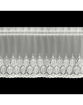 Zazdrostka kremowa z drobnej siateczki zdobiona ażurowym haftem 40x150 cm taśma - NIRA Eurofirany | Time- 2