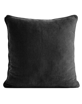 Poszewka na poduszkę 45x45 cm czarna z szenilowej tkaniny - VANI
