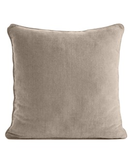 Poszewka na poduszkę 45x45 cm beżowa z szenilowej tkaniny - VANI