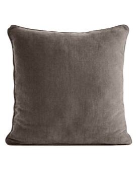 Poszewka na poduszkę 45x45 cm ciemnobeżowa z szenilowej tkaniny - VANI