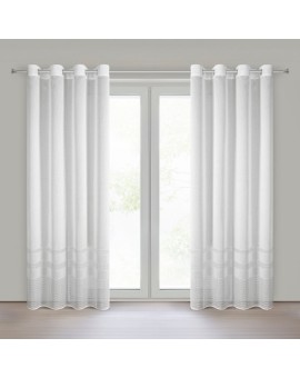 Firana biała z matowej siatki 140x250 cm przelotka - ELIRA