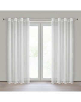 Firana biała z siateczki 140x250 cm przelotki - ELIRA