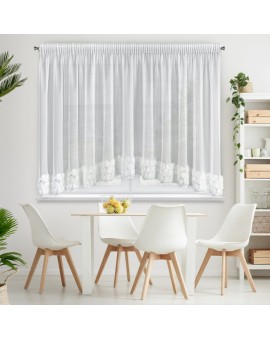 Zasłona Gotowa Roses 4 Na Taśmie 400 X 160 Cm Biały
