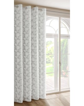 Zasłona biała z siateczki zdobiona kwiatami z dodatkiem drobnych perełek 3D 140x250 cm przelotka - JASMIN Eva Minge Eurofirany |