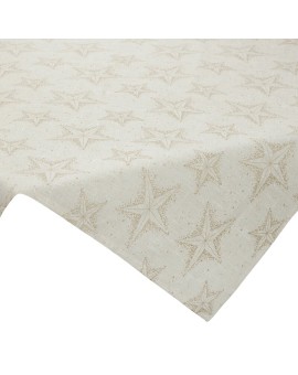 Obrus świąteczny WINTER z bawełnianej tkaniny zdobiony subtelnym wzorem gwiazdek Eurofirany | Time- 2