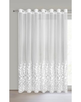 Firana biała z siateczki zdobiona haftem 300x250 cm przelotka - TALINA Eurofirany | Time- 2