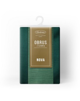 Komplet obrus + bieżnik butelkowozielony, zielony 140x300 cm o satynowym połysku - GLAMO Eurofirany | Time- 2