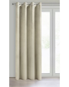 Komplet 2 szt. zasłon kremowych z welwetowej tkaniny 140x250 cm przelotki - DARLA Eurofirany | Time- 2