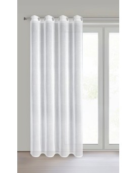 Firana biała z siateczki o geometrycznym wzorze 140x250 cm przelotka - ADRI Eurofirany | Time- 2