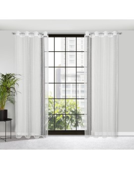 Firana biała z siateczki 140x250 cm przelotka - LARA Eurofirany | Time- 2