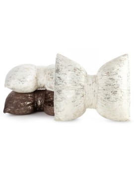 Poduszka 45x55 cm welwetowa kolor bordowy w kształcie kokardy z przecieranym lśniącym wzorem KODARDA 1 Eurofirany | Time- 2