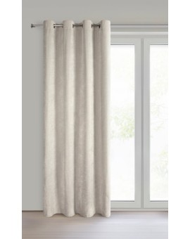 Zasłona jasnobeżowa o szenilowej strukturze 140x250 cm przelotka - NESKA Eurofirany | Time- 2