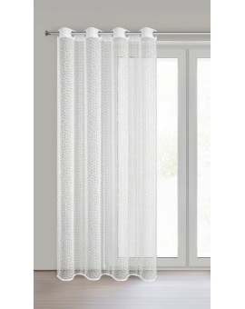 Firana biała z siateczki z moherową nicią 140x250 cm przelotka - KLOE Eurofirany | Time- 2