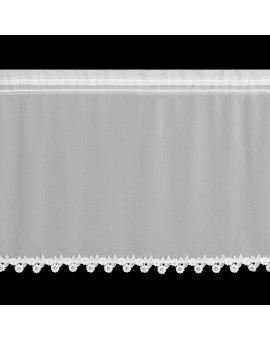 Zazdrostka biała z szyfonu zdobiona haftowaną aplikacją 60x150 cm taśma - LILI Eurofirany | Time- 2