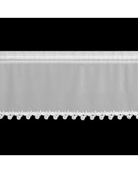 Zazdrostka biała z szyfonu zdobiona haftowaną aplikacją 30x150 cm taśma - LILI Eurofirany | Time- 2