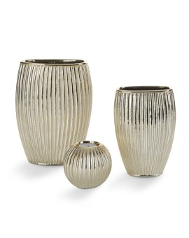 Wazon ceramiczny dekoracyjny OMIKA zdobiony wytłaczanymi prążkami Eurofirany | Time- 2