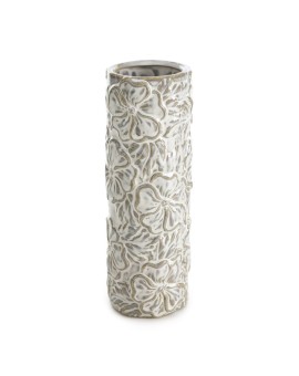 Wazon ceramiczny NAIRA z wytłaczanym wzorem kwiatów