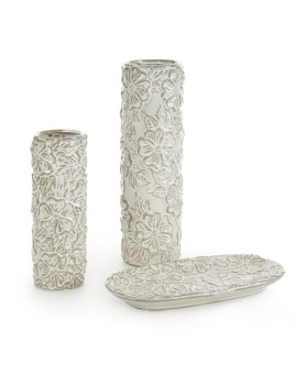 Wazon ceramiczny NAIRA z wytłaczanym wzorem kwiatów Eurofirany | Time- 2