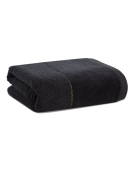 Ręcznik kąpielowy 70x140 cm bawełniany kolor czarny z welwetową bordiurą 550 g/m2 ARIA