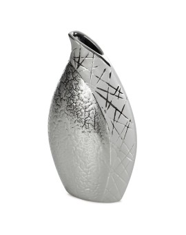 Wazon ceramiczny ALIRA łączący strukturalną powierzchnie z lśniącym wzorem