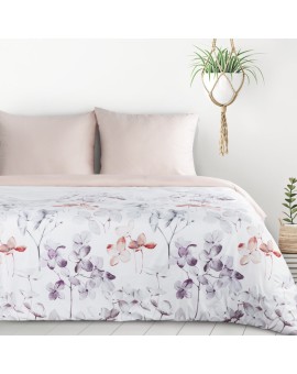Pościel 160x200 cm kolor biało, pudrowy z motywem kwiatów VERONO7 design 91