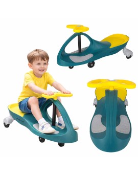 Jeździk grawitacyjny LED Swing Fix S3 świecące koła butelkowy żółty