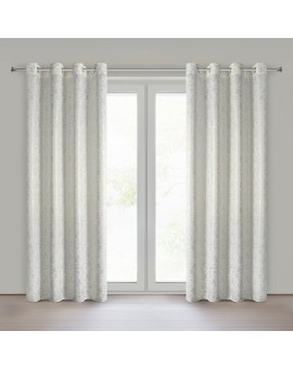 Zasłona kremowo, szampańska zdobiona nadrukiem imitującym marmurek 140x250 cm przelotka - RONYA