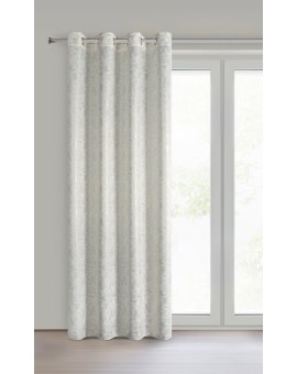 Zasłona kremowo, szampańska zdobiona nadrukiem imitującym marmurek 140x250 cm przelotka - RONYA Eurofirany | Time- 2