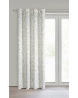 Zasłona kremowo, grafitowa zdobiona nadrukiem imitującym marmurek 140x250 cm przelotka - RONYA Eurofirany | Time- 2