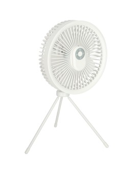 Wentylator biurkowy wiatrak stojący bezprzewodowy USB na pilot z lampką 4 poziomy mocy 18cm biały Kik Sp. z o. o. Sp. k. | Time-