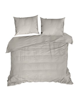 Pościel 220x200 cm bawełniana kolor szarobeżowy z żakardowym wzorem NATALIE Eurofirany | Time- 2