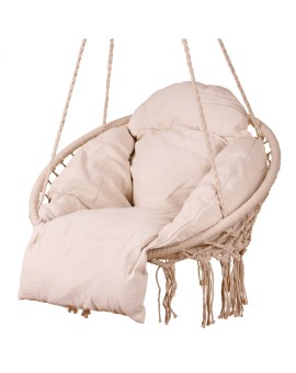 Huśtawka ogrodowa LUARO bocianie gniazdo z poduszką XXL ecru 80cm 150kg Kik Sp. z o. o. Sp. k. | Time- 2