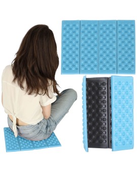 Mata piankowa składana do siedzenia turystyczna niebieska