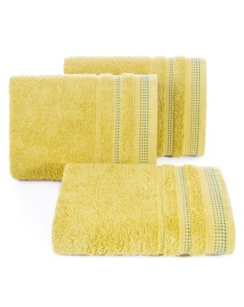 Ręcznik do rąk 30x50 cm bawełniany kolor musztardowy z ozdobnym stębnowaniem 500 g/m2 POLA