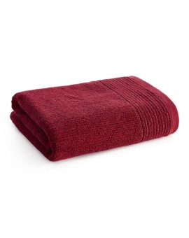Ręcznik kąpielowy 70x140 cm bawełniany kolor bordowy zdobiony błyszczącą bordiurą 500 g/m2 LARI Eurofirany | Time- 2