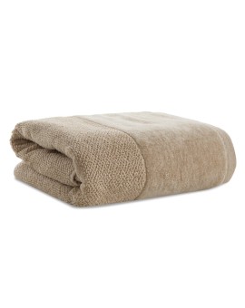Ręcznik kąpielowy 50x90 cm bawełniany kolor beżowy z welwetową bordiurą 550 g/m2 ARIA