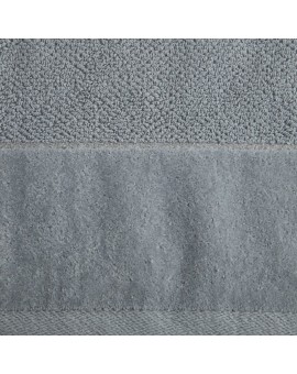 Ręcznik do rąk 30x50 cm bawełniany kolor srebrny z welwetową bordiurą 550 g/m2 ARIA Eurofirany | Time- 2