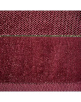 Ręcznik kąpielowy 70x140 cm bawełniany kolor bordowy z welwetową bordiurą 550 g/m2 ARIA Eurofirany | Time- 2