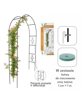 Pergola ogrodowa metalowa łuk uchwyt na róże kwiaty pnącza 240cm zielony Chomik | Time- 2