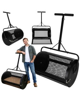 Rozsiewacz kompostu nawozu do trawnika LUARO walec siatkowy ogrodowy siewnik