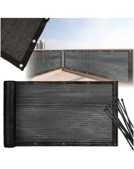 Osłona balkonowa LUARO mata maskująca siatka cieniująca na balkon taras 150g/m2 105x700cm UV + Trytytki
