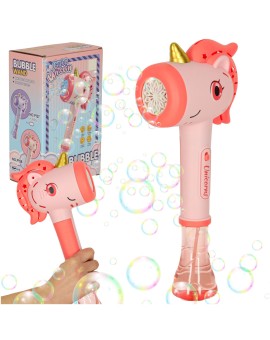 Pistolet na bańki mydlane maszyna do baniek jednorożec różdżka światło dźwięk