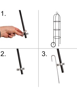 Pergola ogrodowa LUARO kolumnowa słup kolumna dzwon stojak na róże kwiaty pnące metalowa 195 cm Kik Sp. z o. o. Sp. k. | Time- 2